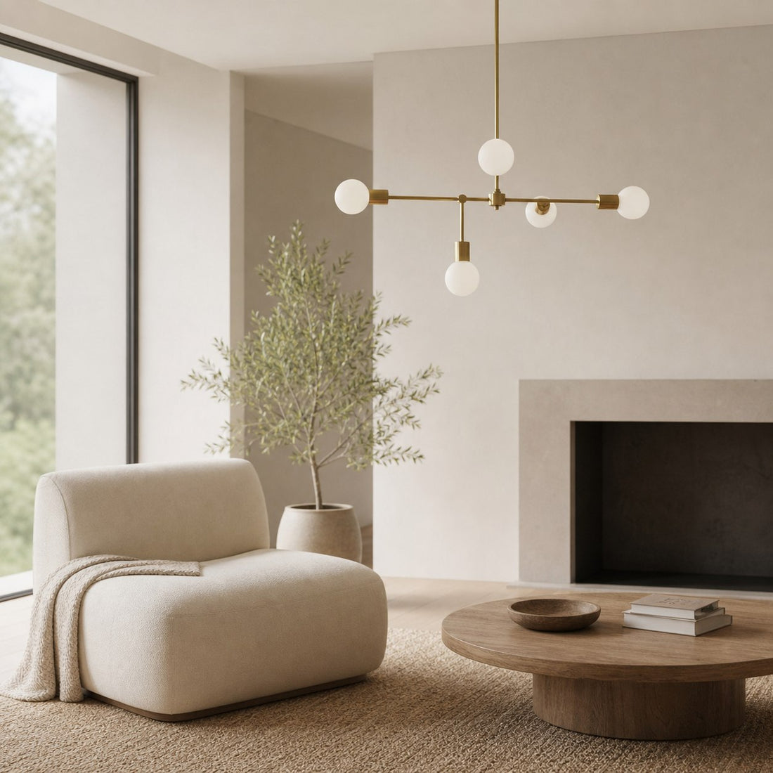 Mobilux Line 5 Light Chandelier - Modern Ceiling Hanging Lamp for Dining Room
