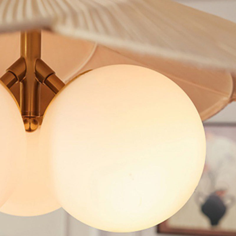 Orrise Vintage Inspired 3 Light Hanging Chandelier - Wood Metal and Fabric Accents Home Lighting