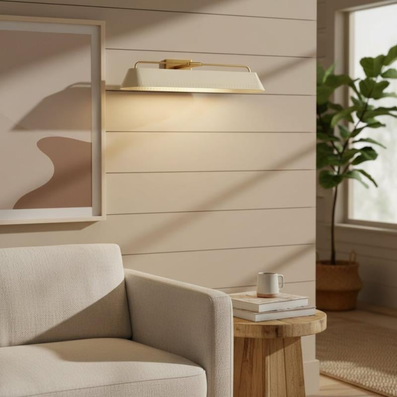 Libris Wall-Mounted Picture Light - Modern Steel Frame with Soft Sand Shade for Entryway & Dining
