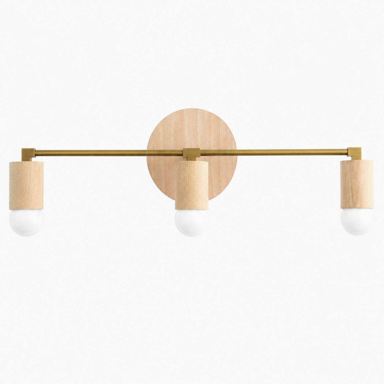 Mobilux Line Wood and Vanity Light - Bohemian Bathroom Lighting Fixture