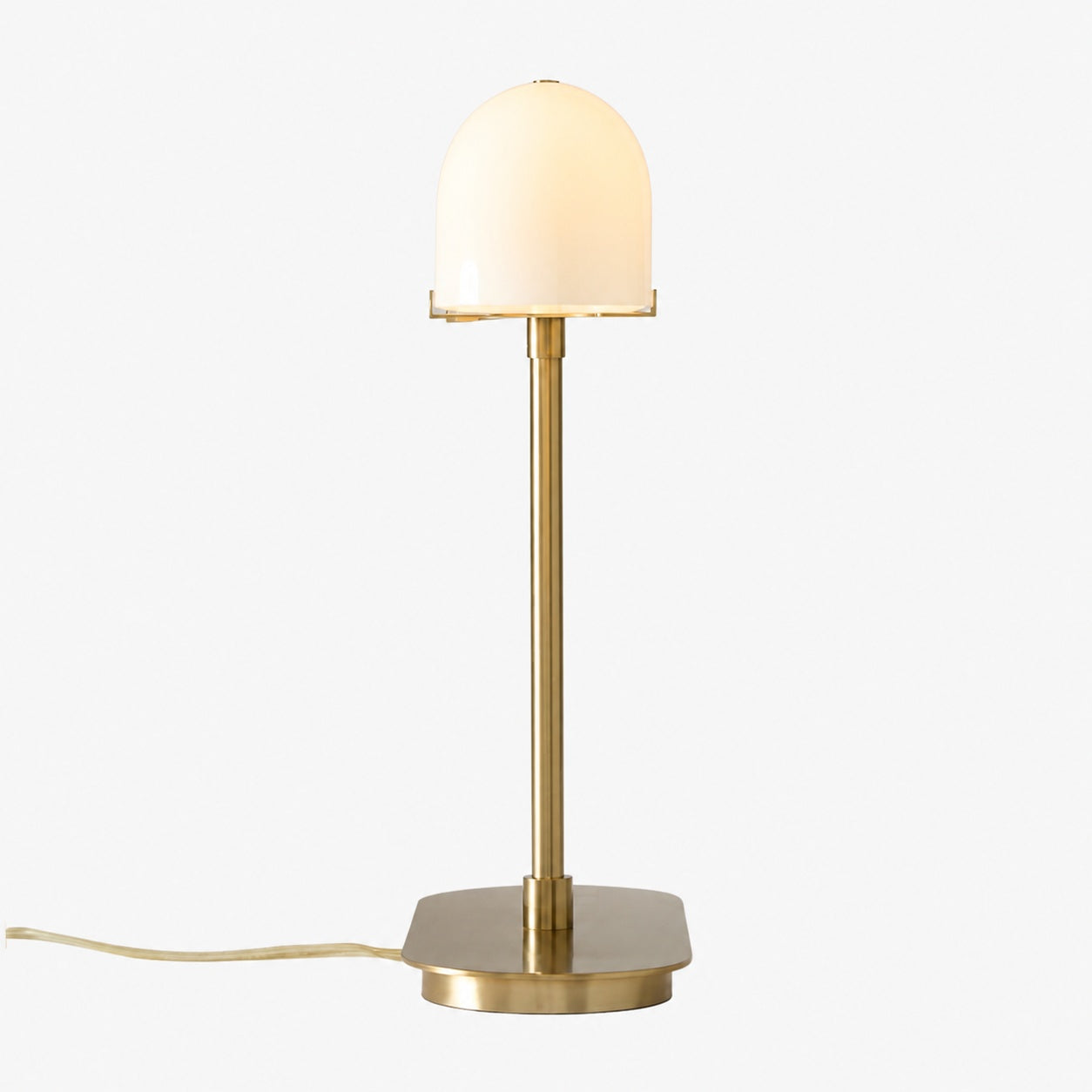 Ferosa Boat-Shaped Lampshade Table Lamp – Vintage Bronze Finish with Milk Glass Shade
