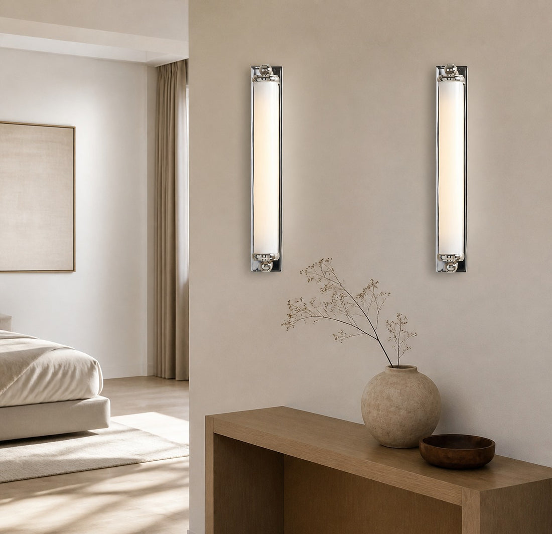 Kalvora Extra Long Tube Wall Sconce - Chrome Modern Light Fixture