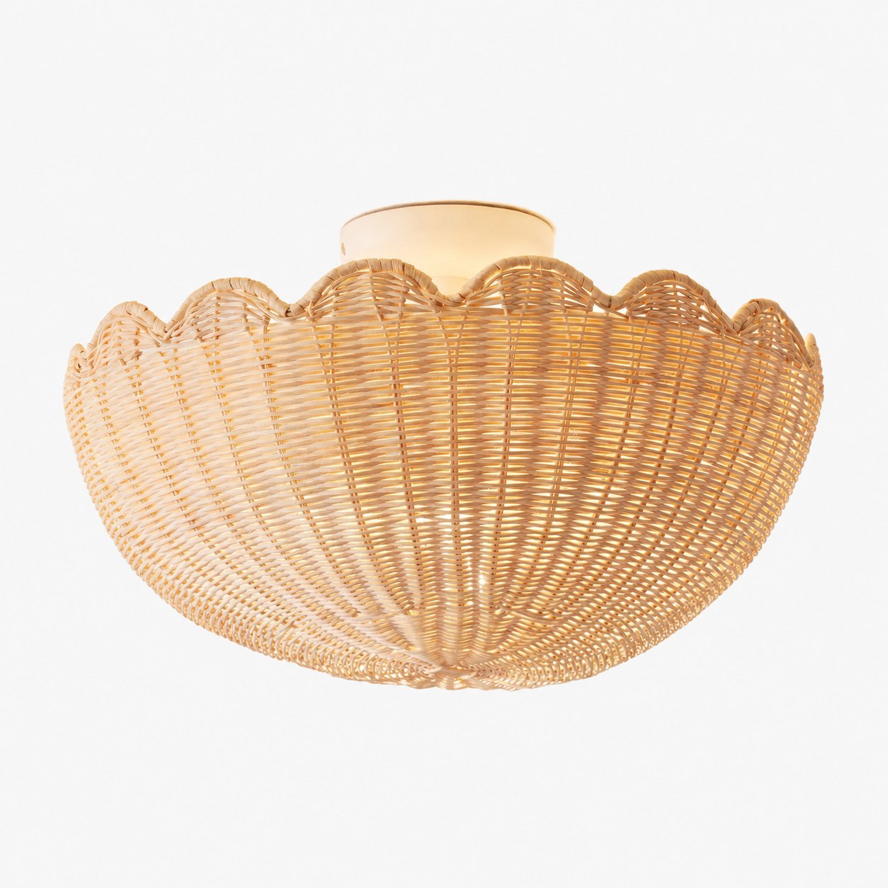Olvara Rattan Bubble Flush Mount - Chic Ceiling Lamp for Home