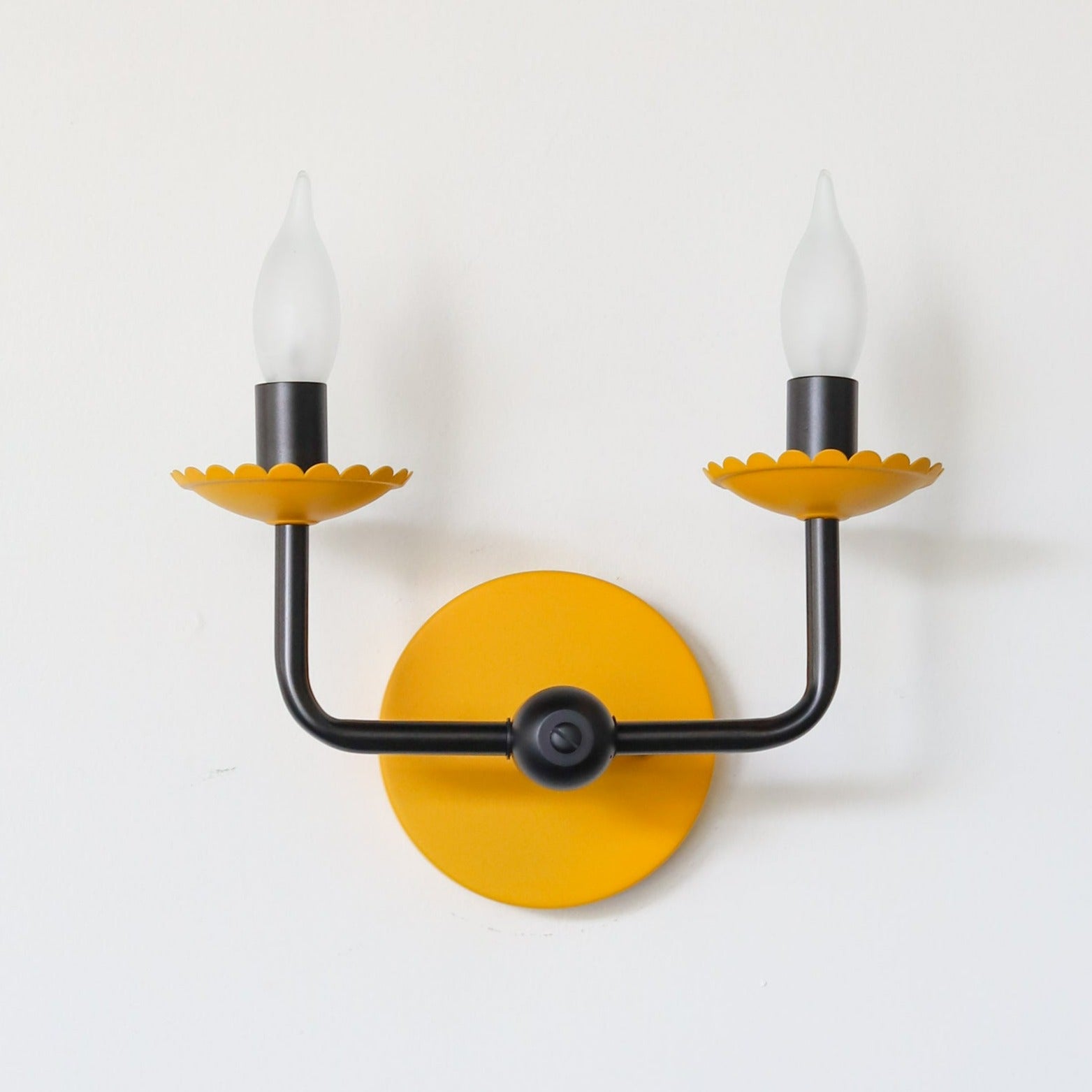 Retro Two Light Wall Sconce - Scalloped Design for Elegant Interiors