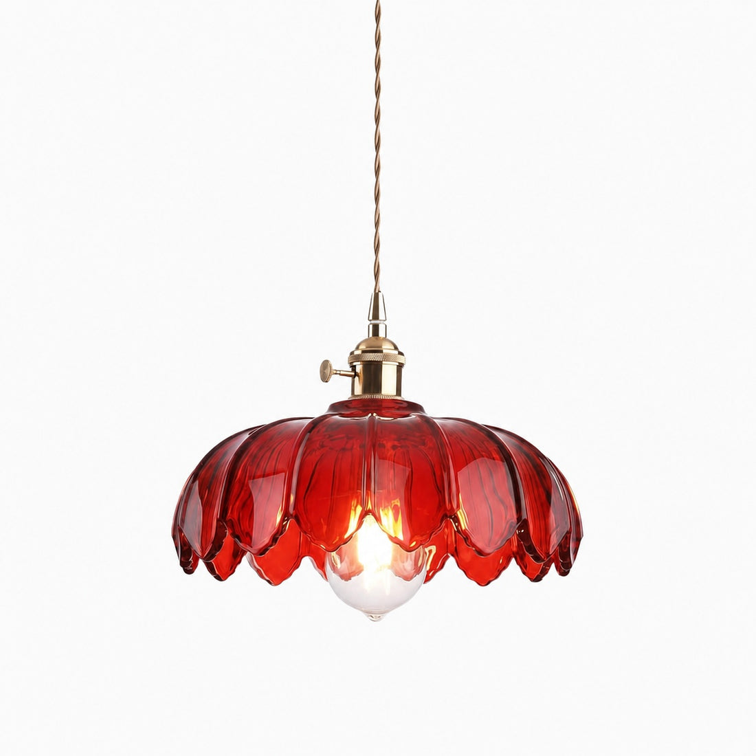 Petalbloom Rustic Tulip Glass Pendant Light – Floral Bud Design Hanging Lamp for Dining Area N58