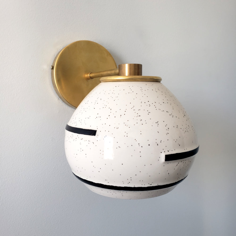 Earthy Bohemian Ceramic Wall Light - Stylish Bedroom & Hallway Accent