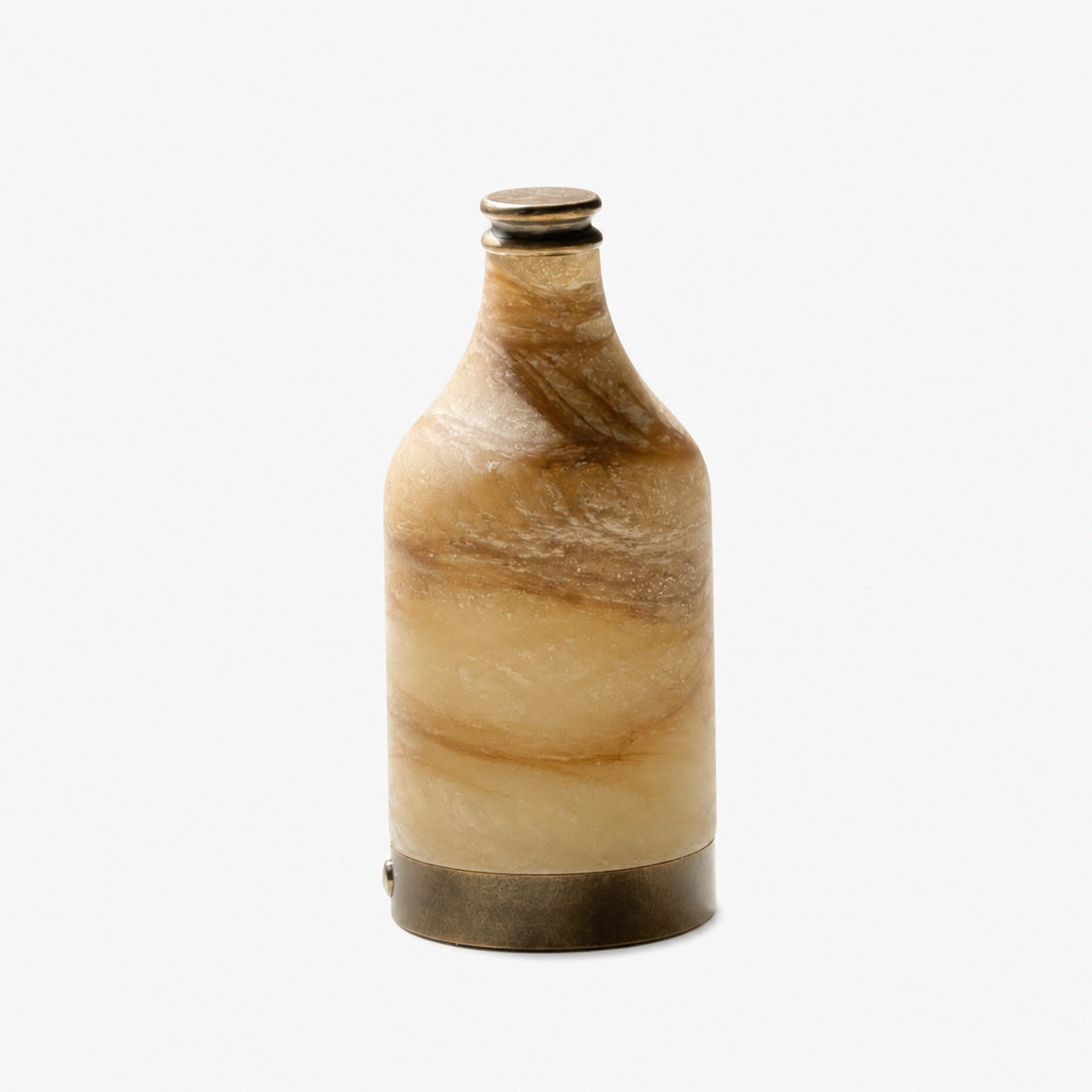 Wine Bottle Alabaster Table Lamp (Built-in Battery)