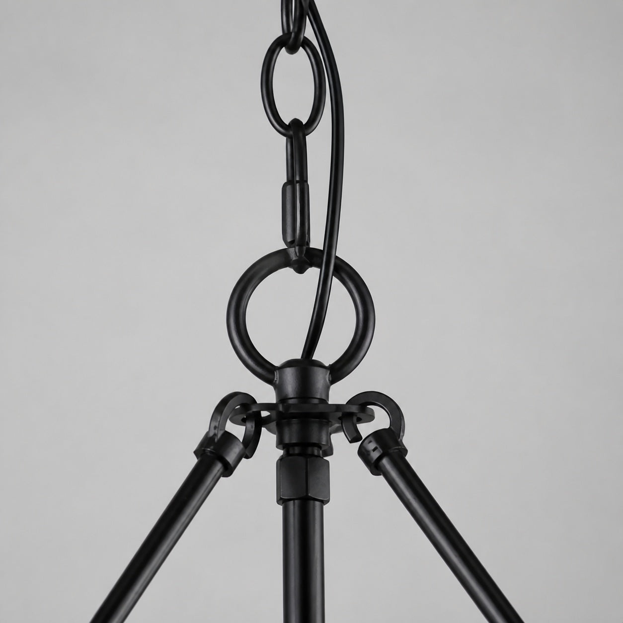 Dravik Contemporary Industrial Drum Pendant — Black Metal Pendant for Living or Dining Room U06