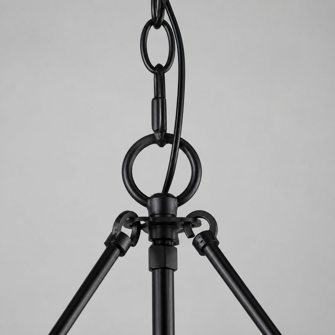 Dravik Contemporary Industrial Drum Pendant — Black Metal Pendant for Living or Dining Room U06