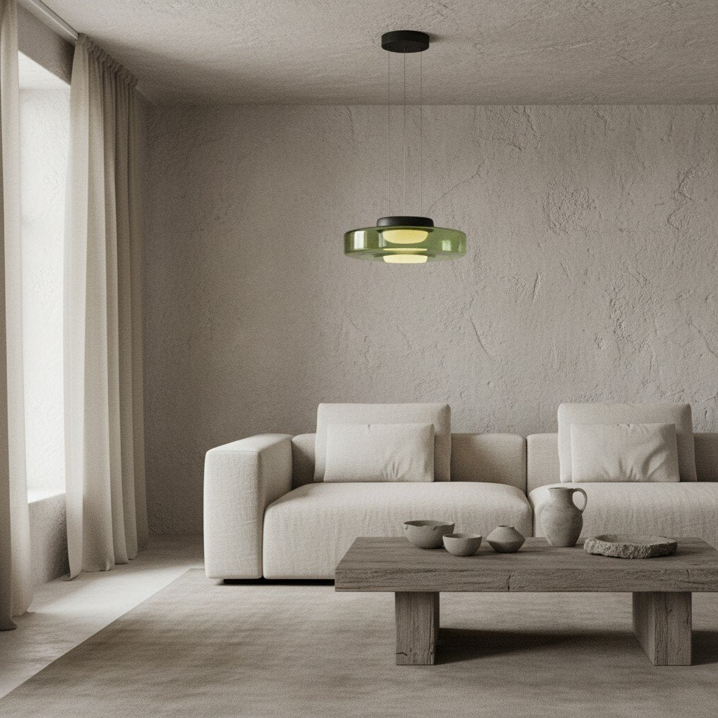 Nora Contemporary Multi-Layer Glass Pendant Lamp - Adjustable Hanging Light for Living Room or Kitchen Island