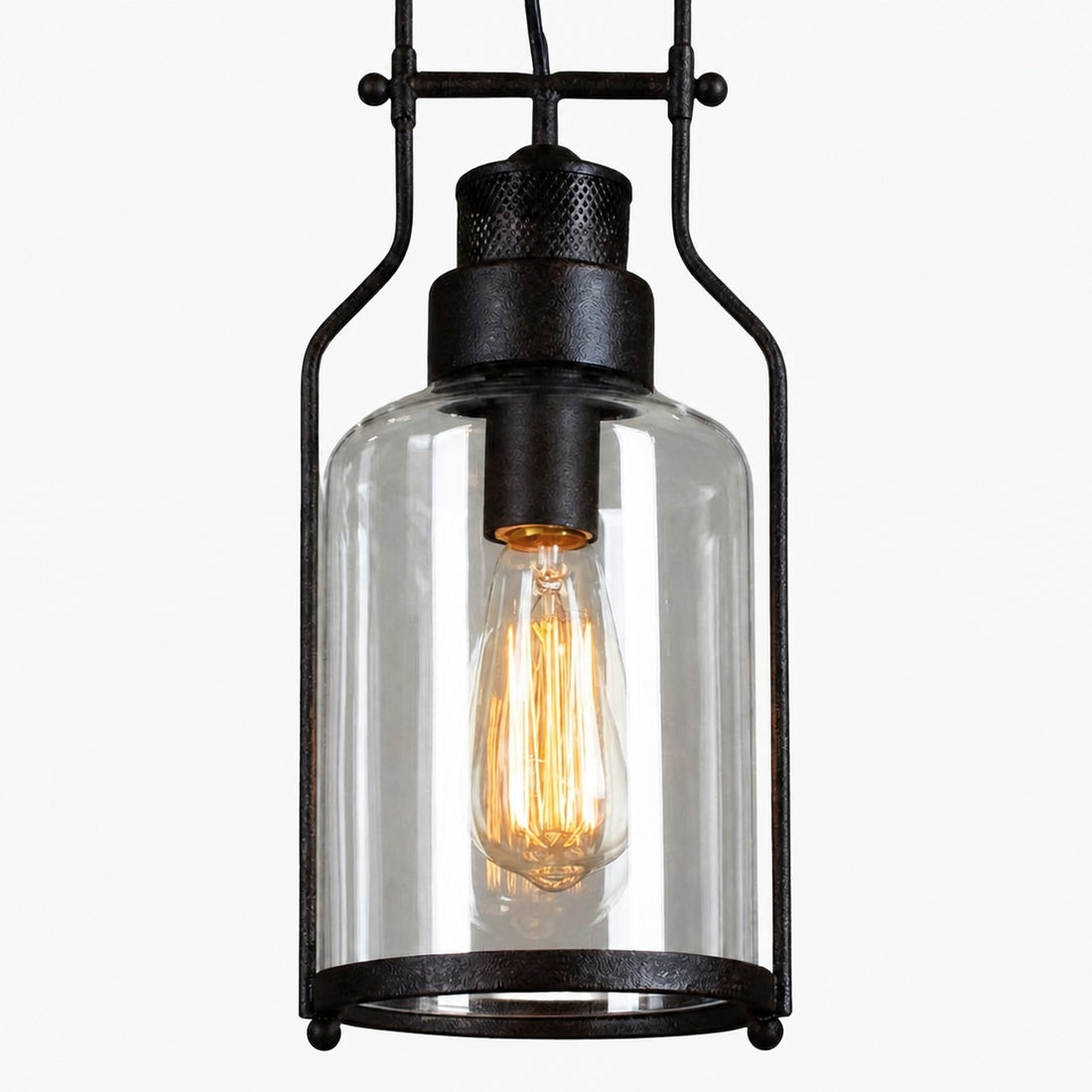 Lirra Vintage Iron Glass Pendant Lamp - Industrial Style Ceiling Lamp for Bars and Homes U20