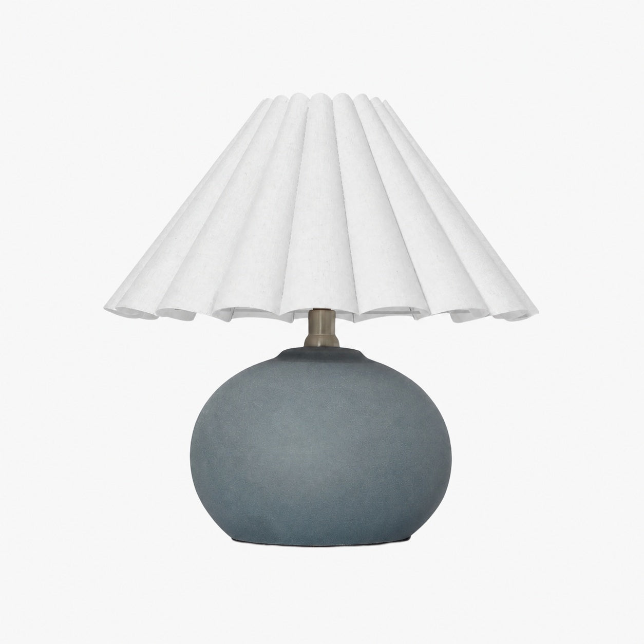 Ruffmeto Decorative Table Lamp — Round Ceramic Base with Pleated Fabric Shade for Cozy Spaces