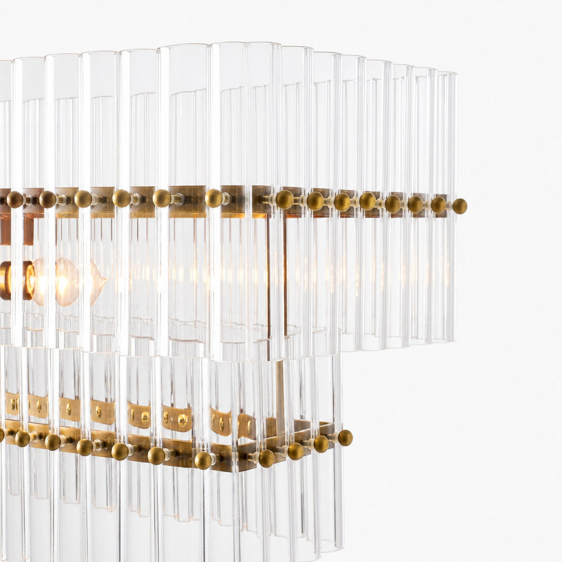Lumora Crystal Pendant Light – Elegant Tumbled Brass & Cut Glass