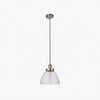Novera Art Deco Dome Adjustable Height Glass Shade Pendant Light - Living Room