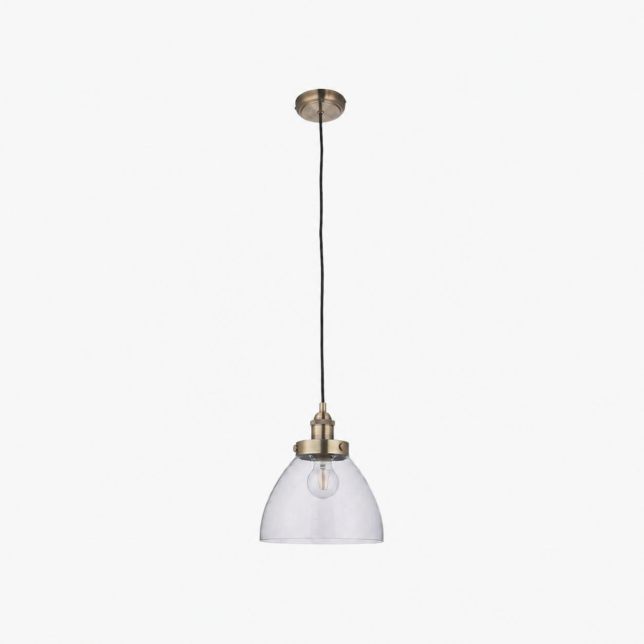 Novera Art Deco Dome Adjustable Height Glass Shade Pendant Light - Living Room