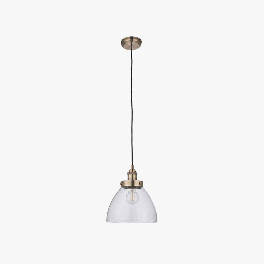 Novera Art Deco Dome Adjustable Height Glass Shade Pendant Light - Living Room