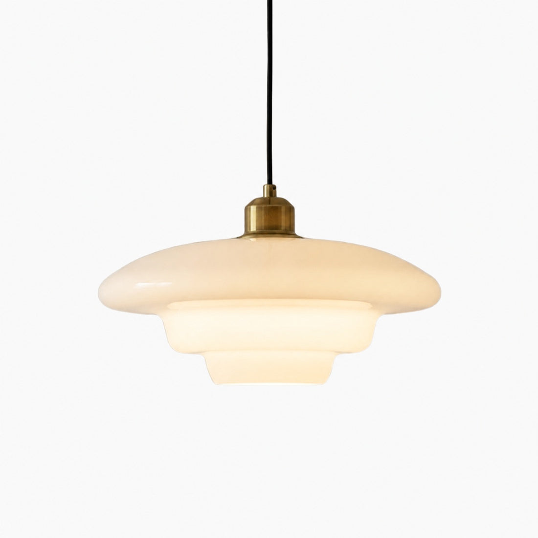 Opalisse Art Deco Pendant Light – Milk Glass Dome Ceiling Lamp for Dining Room N07