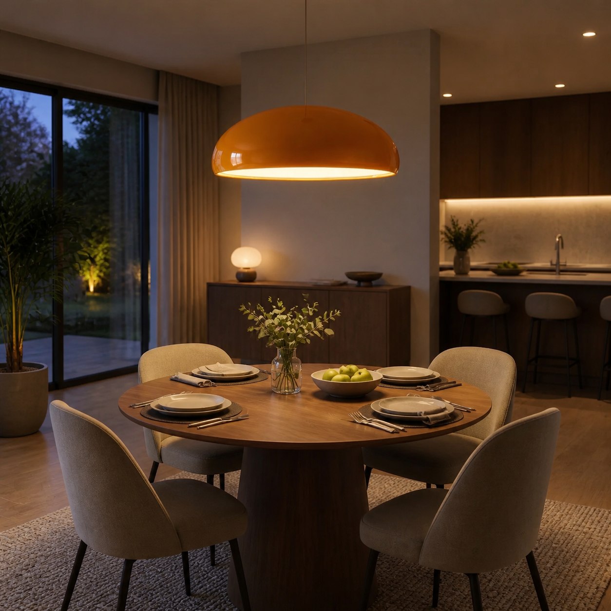 Haelen Colorful Nordic Bowl-Shaped Pendant Light - Modern Bowl Shade Suitable for Dining Room
