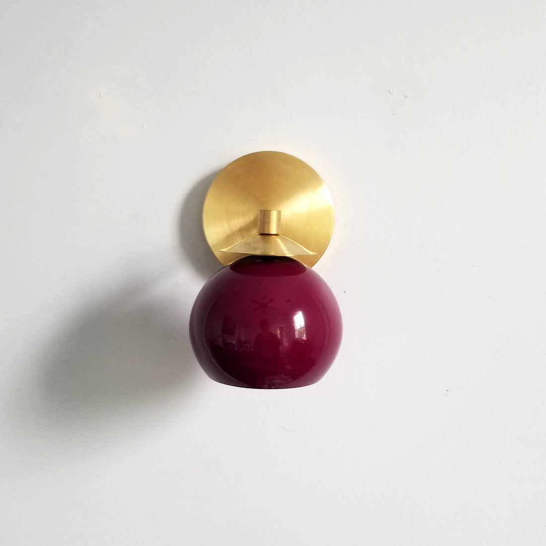 Mid-Century Wall Sconce - Brass Accents with Metal Shade Options