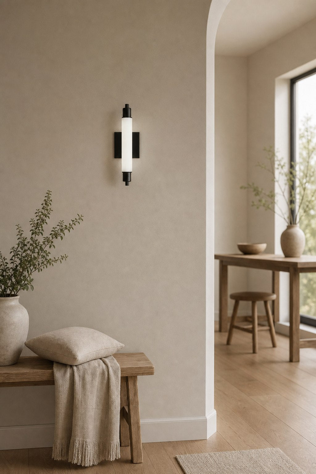 Ornato Luxe Modern Vanity Sconce - Art Deco Wall Light with Cylinder Shade