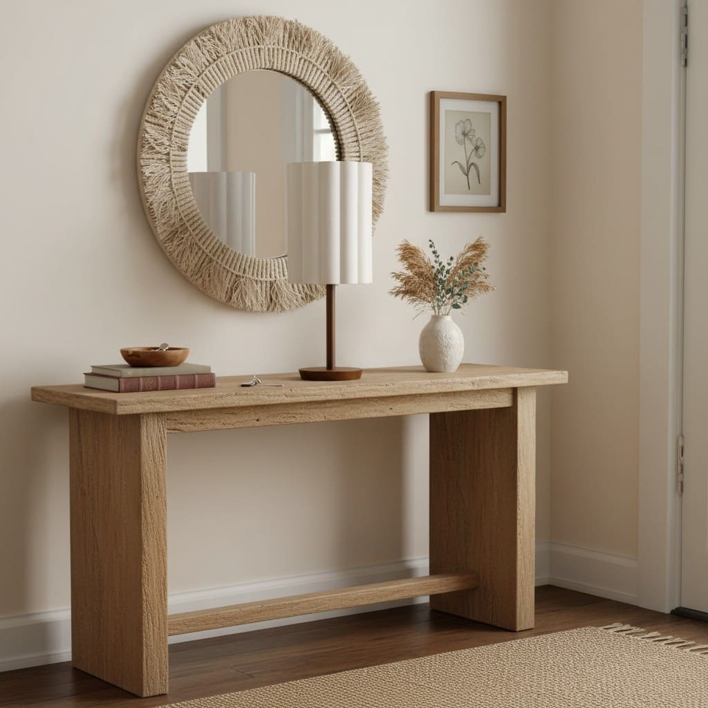 Linbron Modern Fabric Shade Table Lamp with Wood Base – Soft Ambient Lighting for Bedroom or Living Room