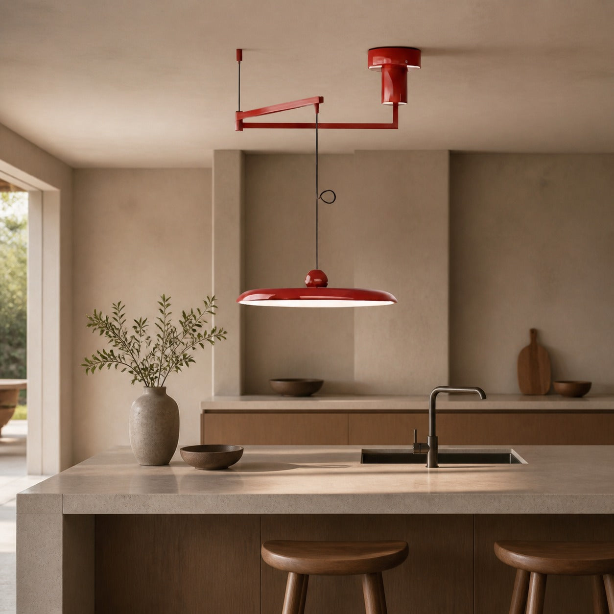Swinglo Swing Arm Pendant Lamp - Adjustable Disc Design Hanging Light for Dining Area N65