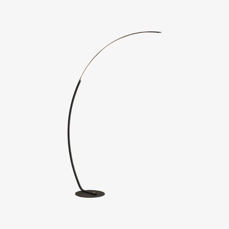 Lirra Minimal Curved Floor Lamp – Elegant Metal Accent for Living Spaces