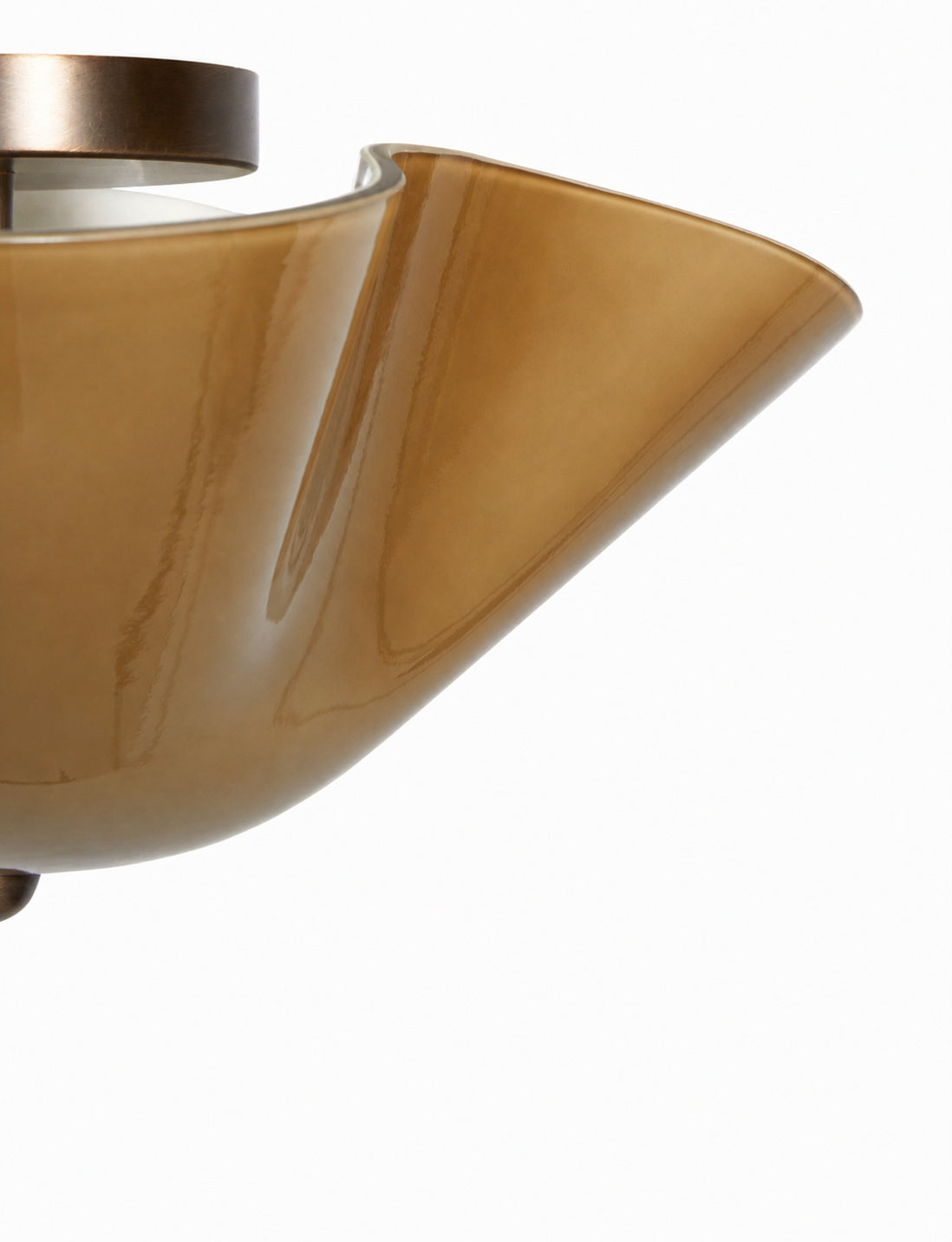 Bellina Glass Flush Mount Ceiling Light - Brass Accent Modern Fixture