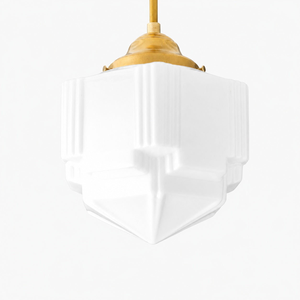 Geotower Glass Modern Pendant Light - Skyscraper Design - Brass or Black or Nickel Finish