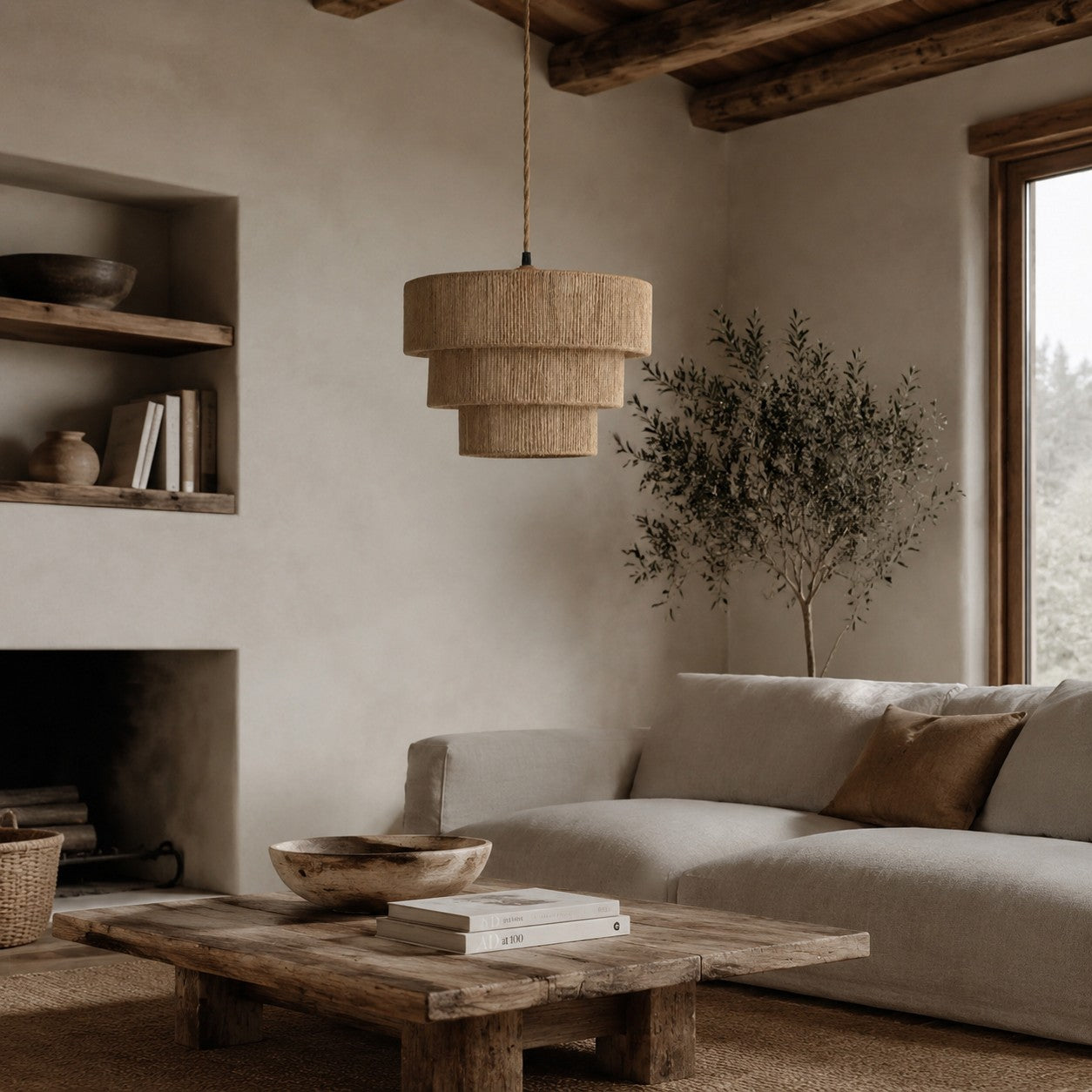 Handwoven Wabi Sabi Tiered Pendant Lamp