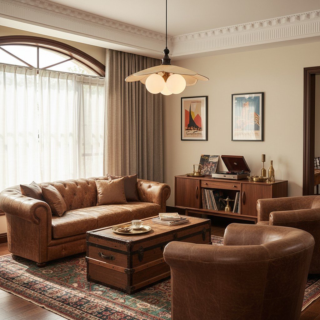 Orrise Vintage Inspired 3 Light Hanging Chandelier - Wood Metal and Fabric Accents Home Lighting
