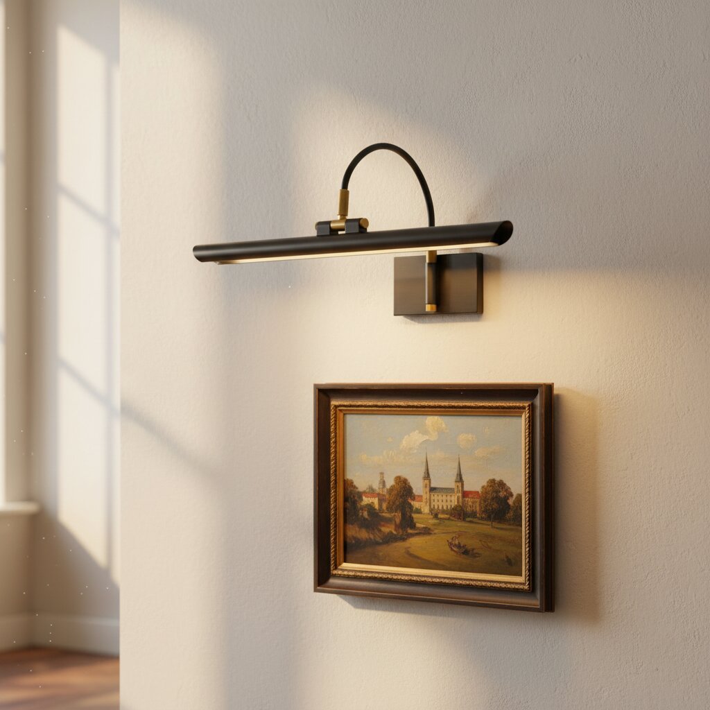 Aurix Picture Light - Slim Shade Artwork Illumination Metal Finish Wall Fixture for Gallery