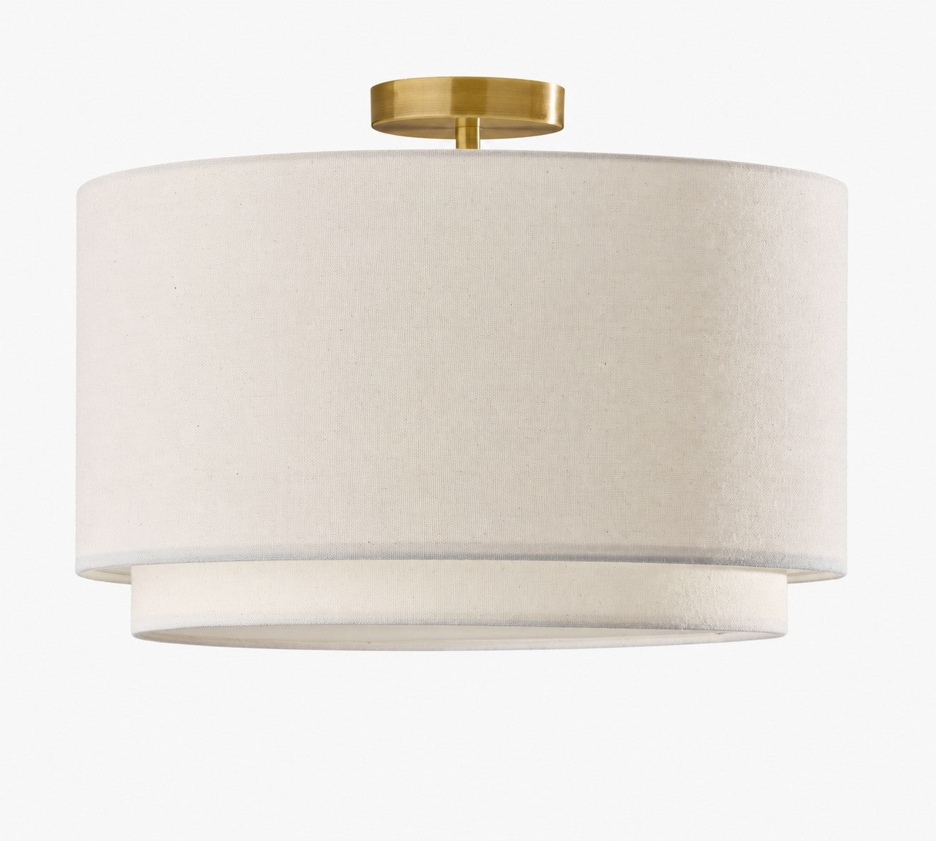 Dumora Fabric Drum Shade Ceiling Lamps - Double Layer Farmhouse Design