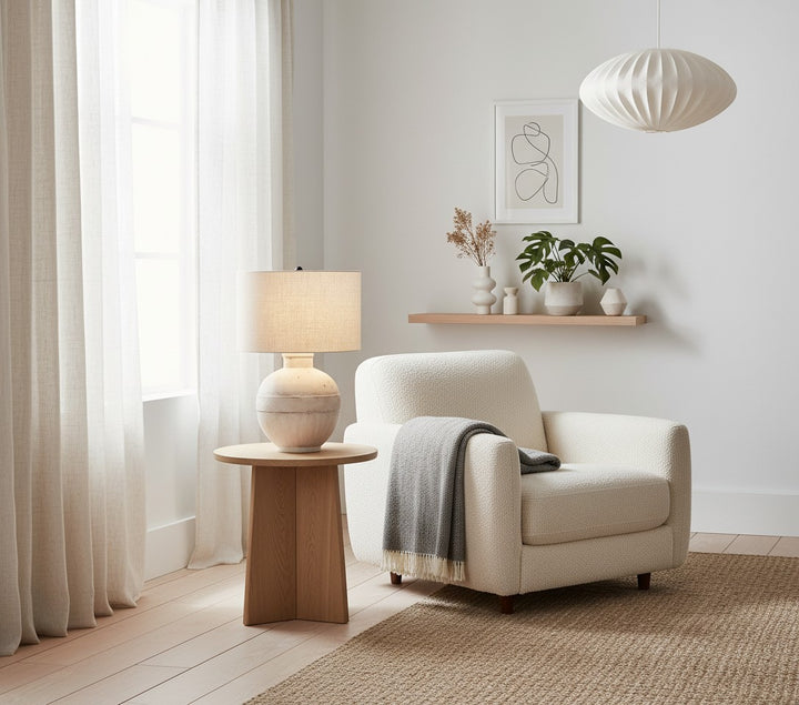 Ceruna Table Lamp with Textured Ceramic Base and Soft Glow for Bedroom Nightstand