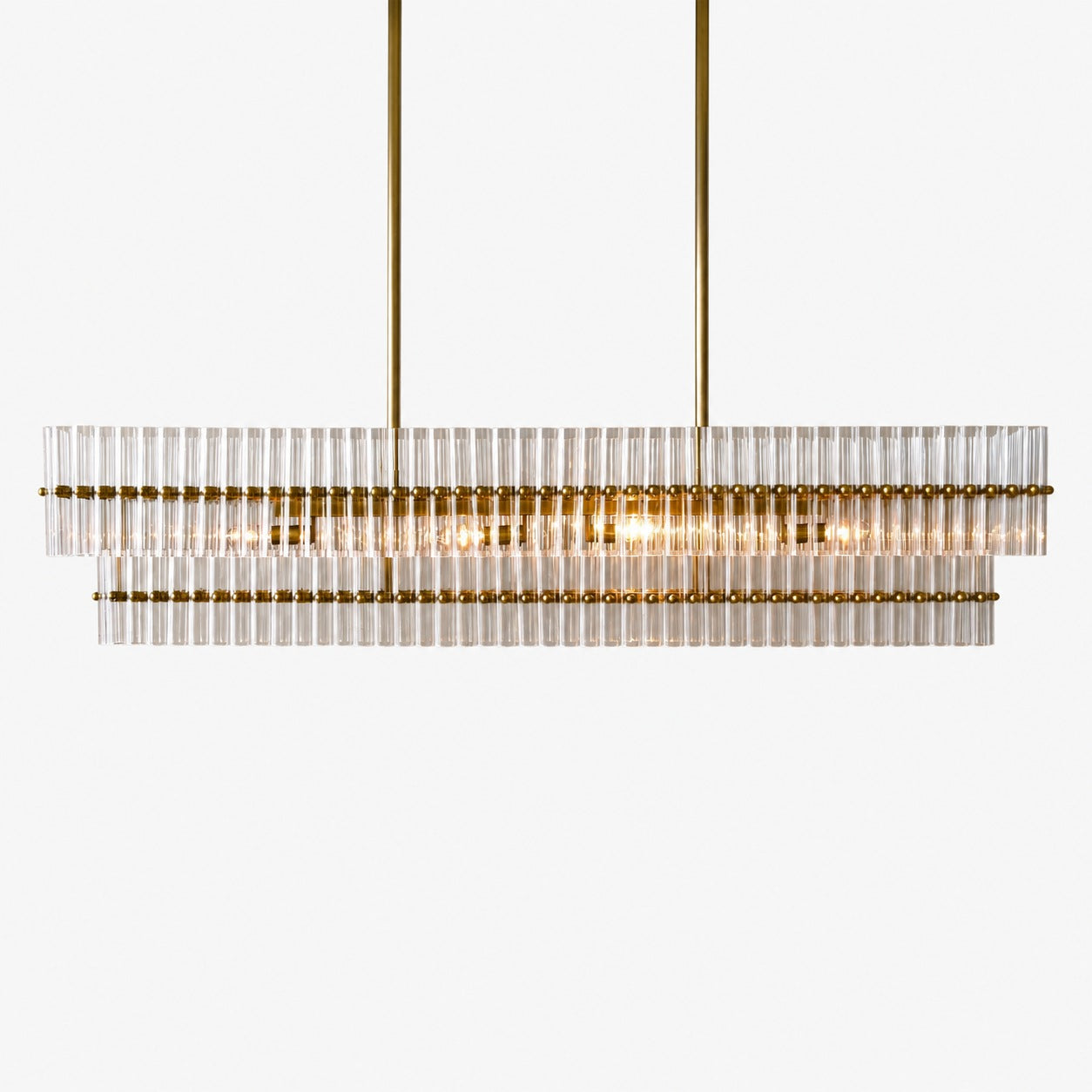 Lumora Crystal Pendant Light – Elegant Tumbled Brass & Cut Glass