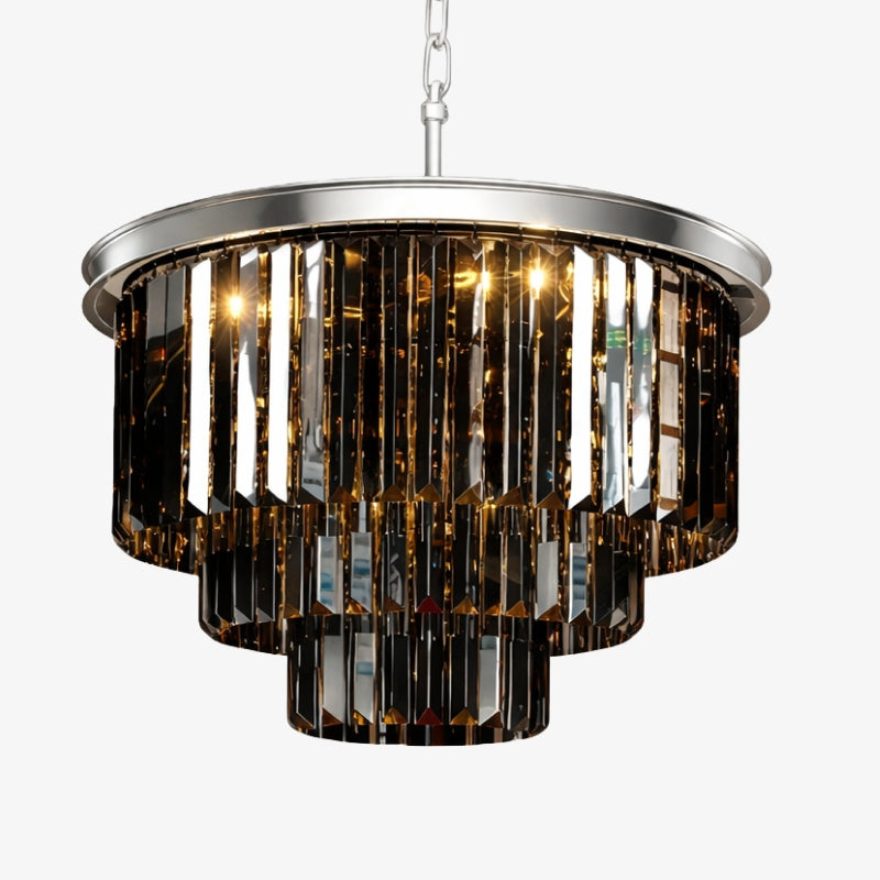 Aurevon Crystal Prism Metal Frame Modern Ceiling Chandelier for Home and Hotel