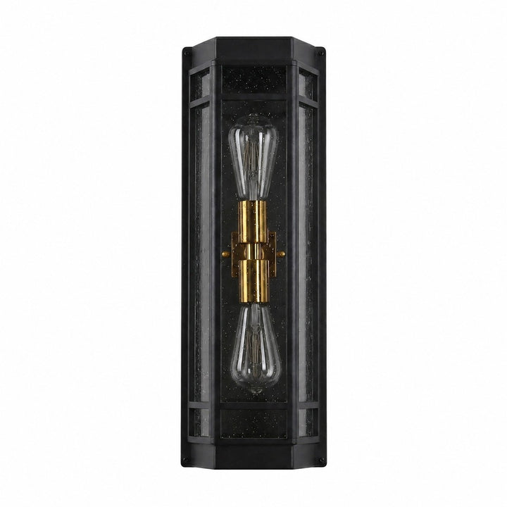 Modern Black Glass Outdoor Wall Sconce for Porch