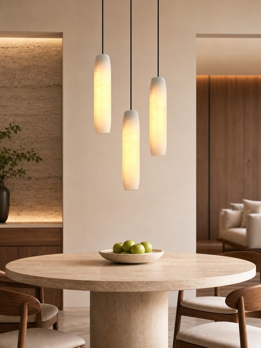 Alabaster Flute Pendant Light