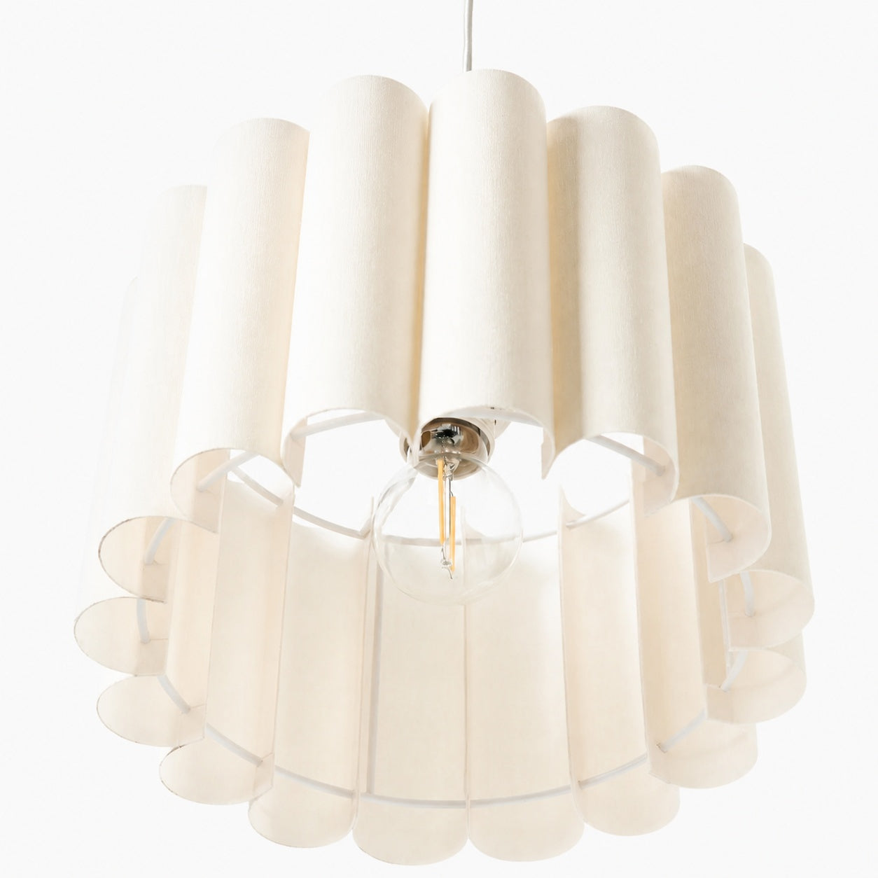 Velura Linear Pendant Light - Natural Linen Shade for Warm Ambiance