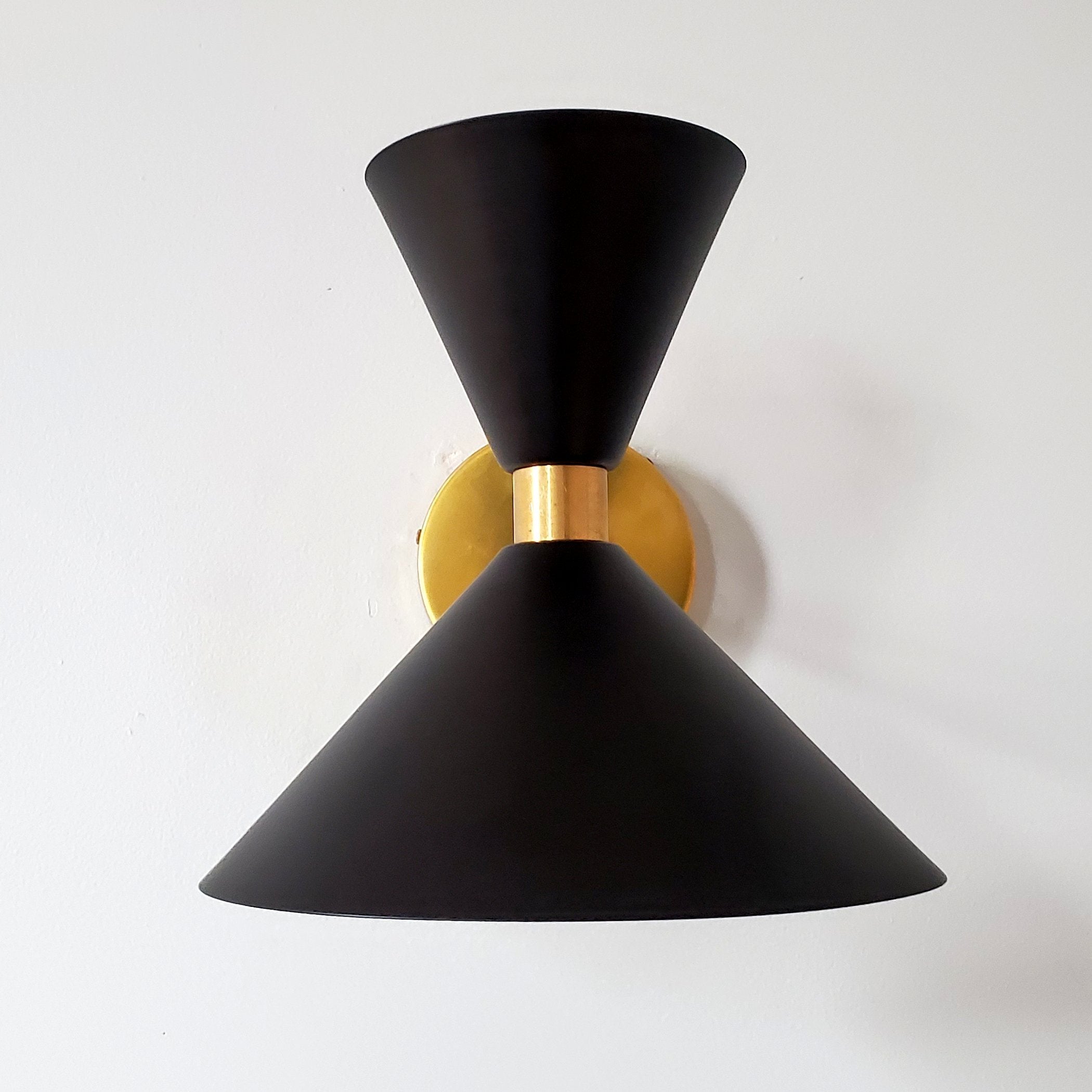 Brass Cone Wall Sconce - Hourglass Lighting for Home Spaces