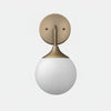 Glorica Glass Wall Sconce - Frosted Globe Light with Brass Fixture