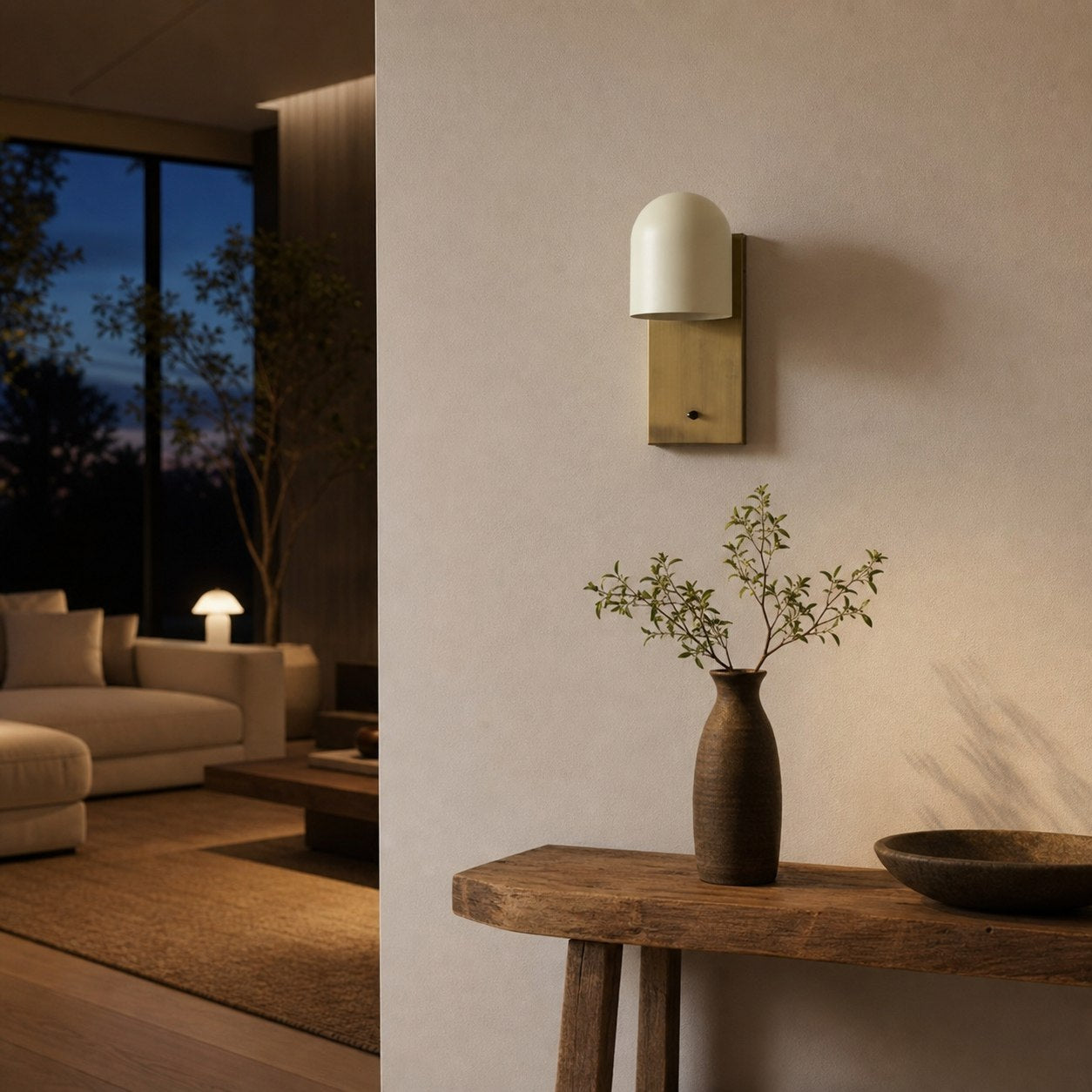 Metio Dome Elegant Wall Sconce Lighting - Classic Dome Shade Interior Fixture