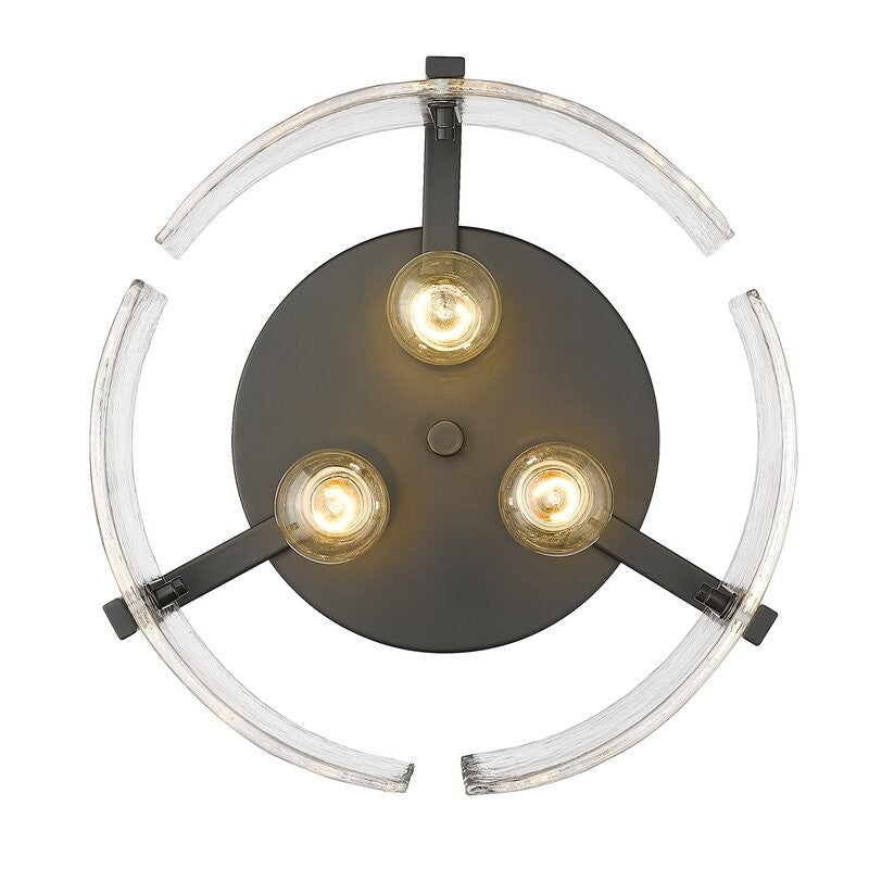 Modern Drum Water Ripple Ceiling Light - Glass Flush Mount Light