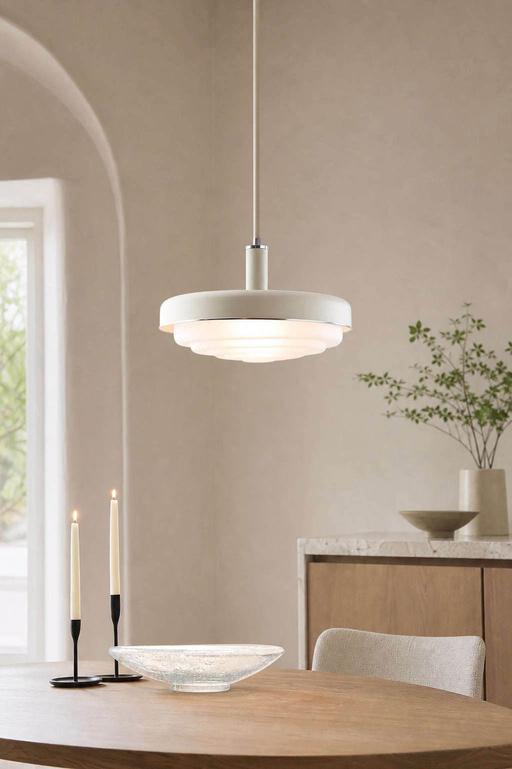 Rolvona Glass Pendant Light - Vintage Inspired Retro Style with Modern Elegance