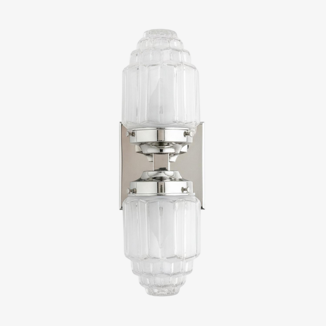 Tierlux Glass Art Deco Wall Sconce - Glass Frosted Globes with Skyscraper Globe