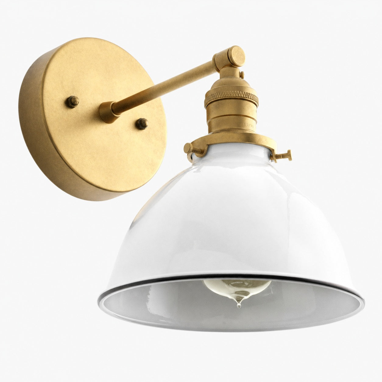 Conique Metal Wall Sconce - White Metal Shade - Industrial Modern Lighting