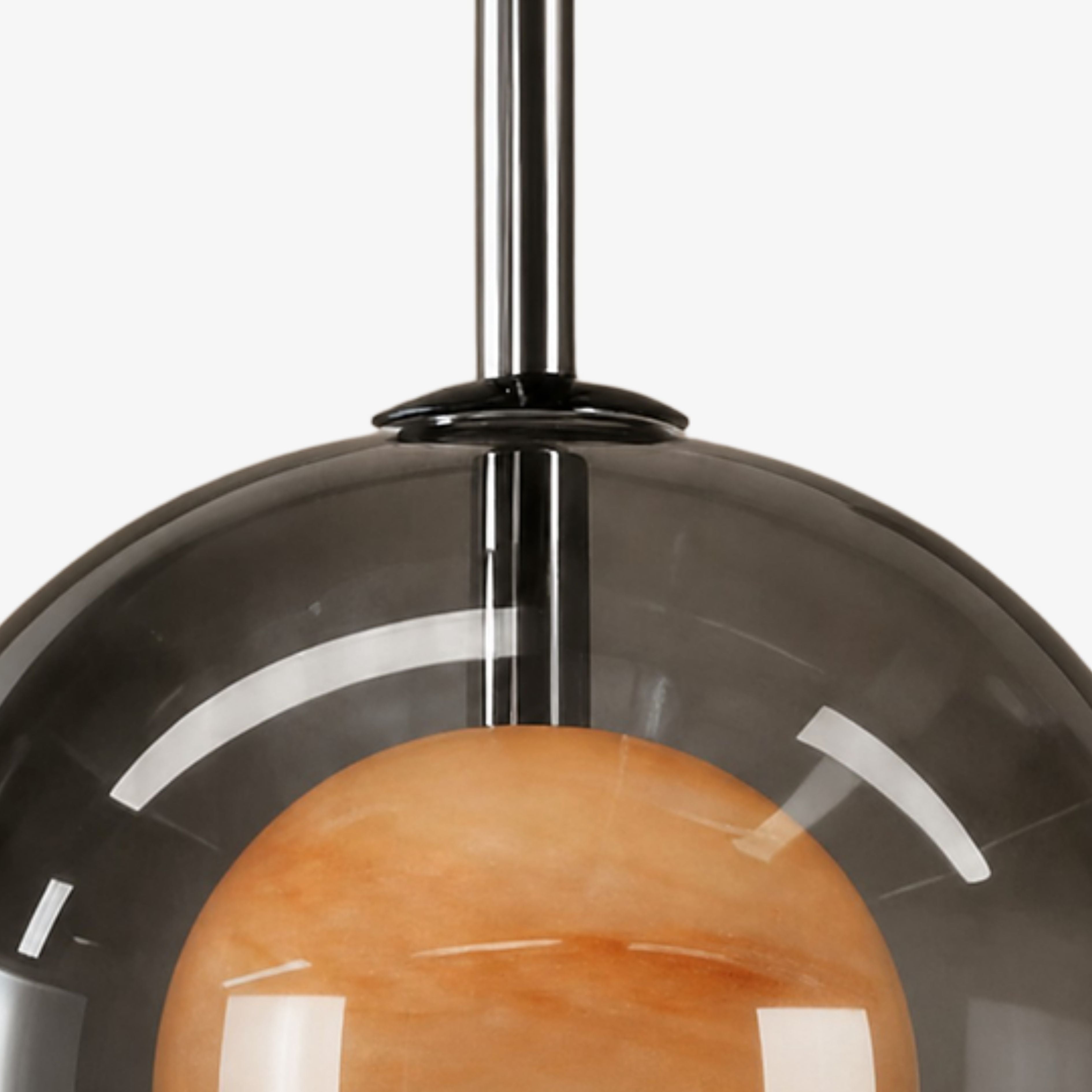 Luma Smoky Glass Globe Modern Pendant Light for Dining Room