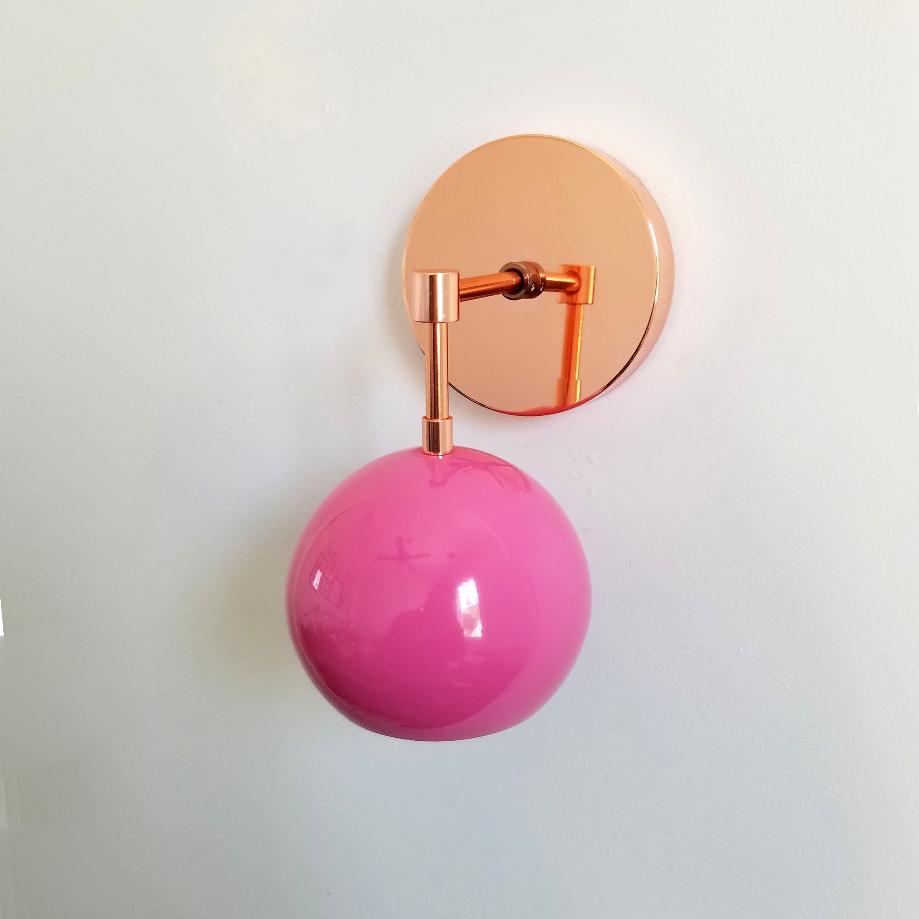 Modern Accent Soft Pink Globe Shade Wall Sconce