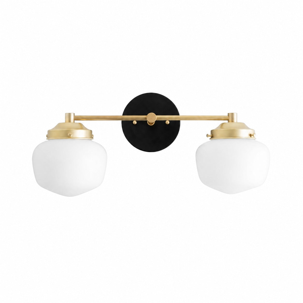 Opalume Glass Art Deco Vanity Light - Bathroom Wall Sconce with White Glass Shades