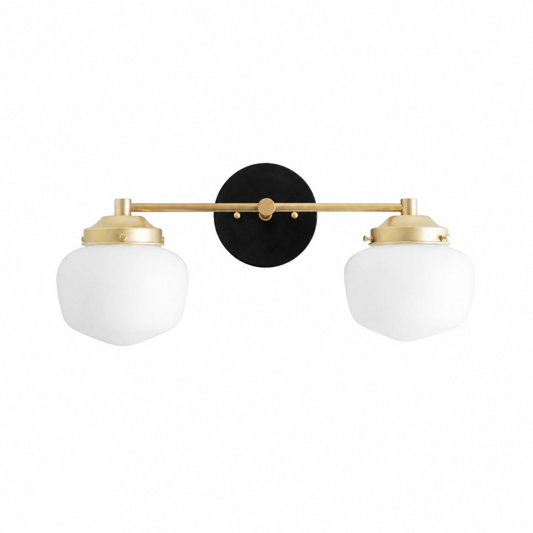 Opalume Glass Art Deco Vanity Light - Bathroom Wall Sconce with White Glass Shades